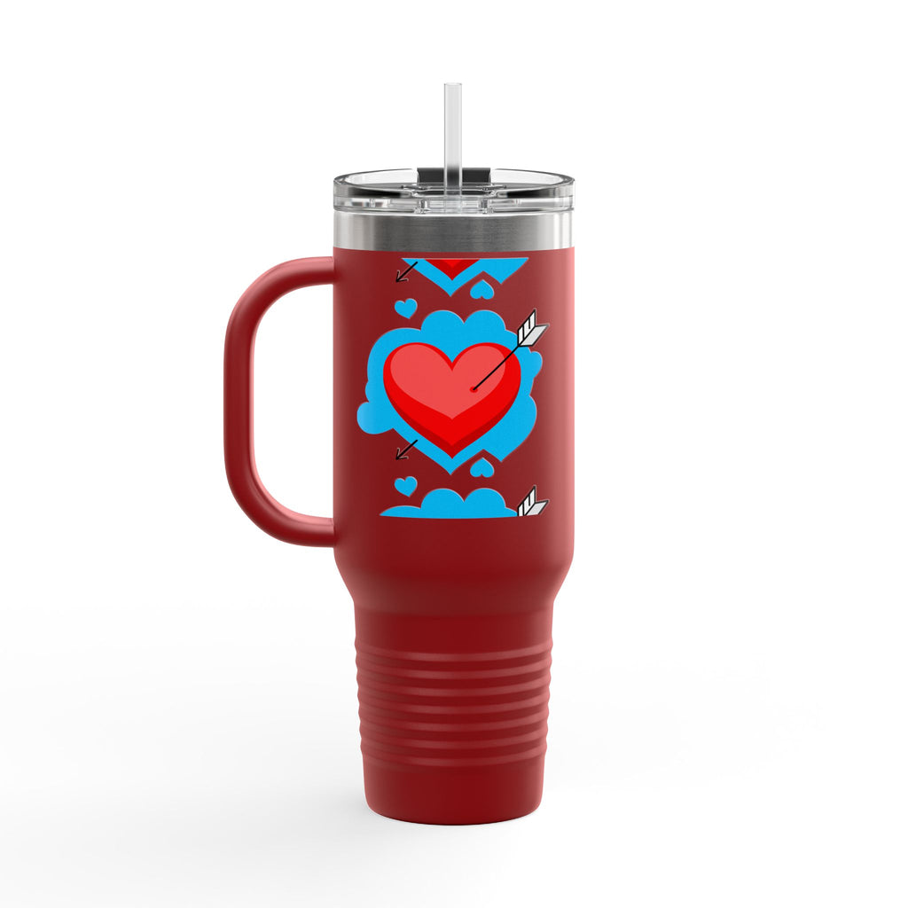 40oz Insulated Travel Mug — Arrowed Heart Love Design