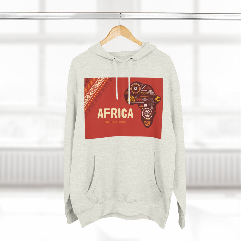 Africa Map Graphic Hoodie — African Pattern Tribal Design Fleece Pullover