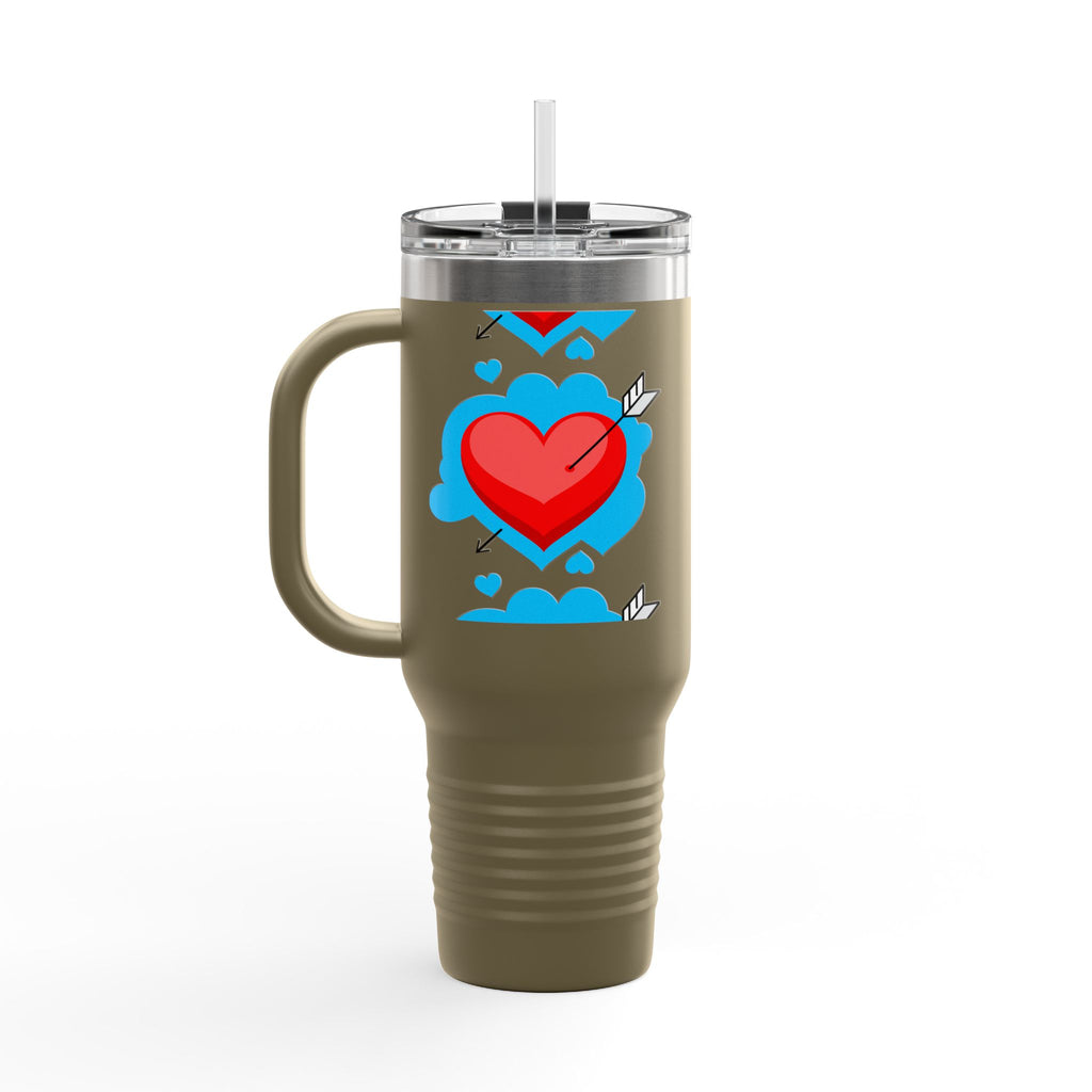 40oz Insulated Travel Mug — Arrowed Heart Love Design