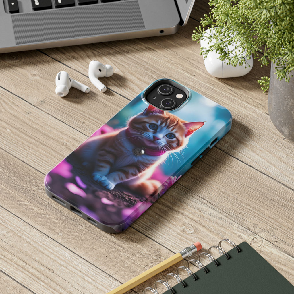 Cute Ginger Kitten Tough Phone Case — Protective iPhone Case with Adorable Cat Design