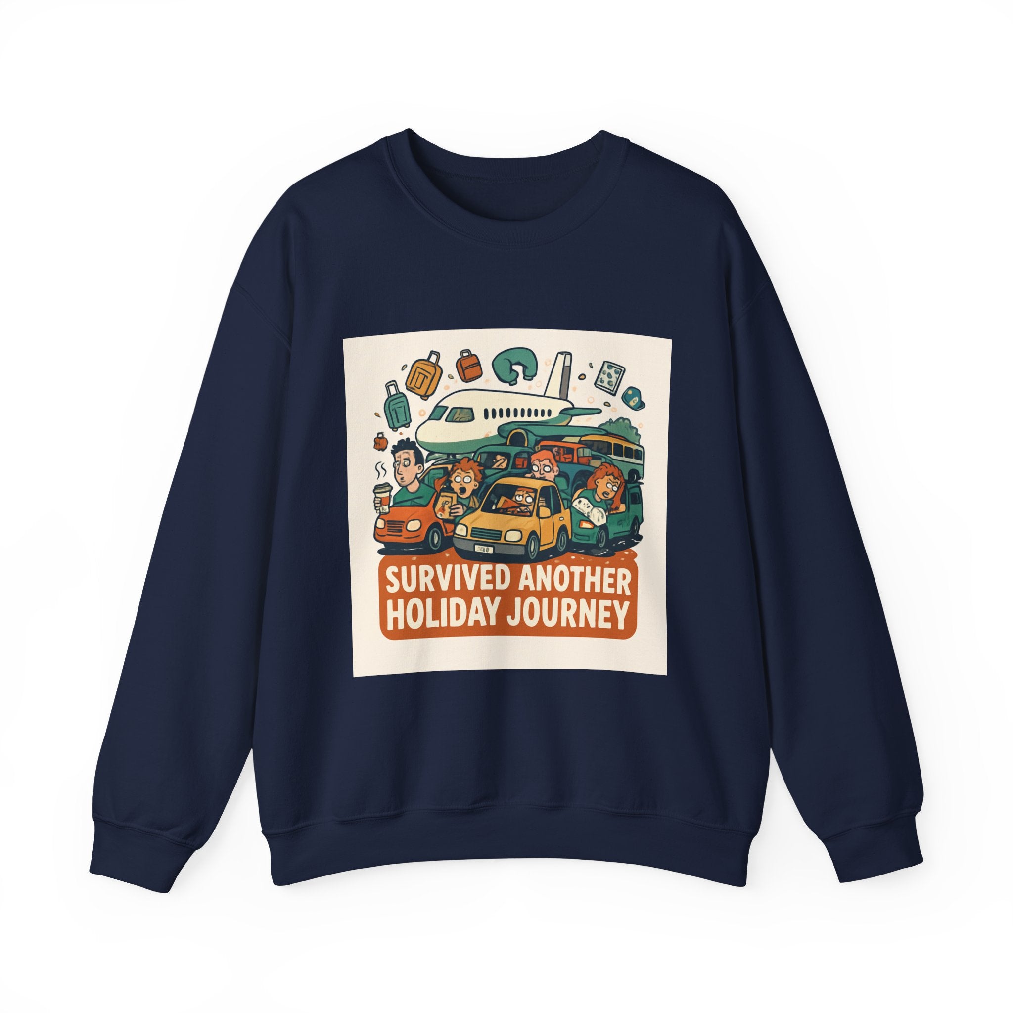 Holiday Road Trip Sweatshirt — "Survived Another Holiday Journey" Cozy Crewneck