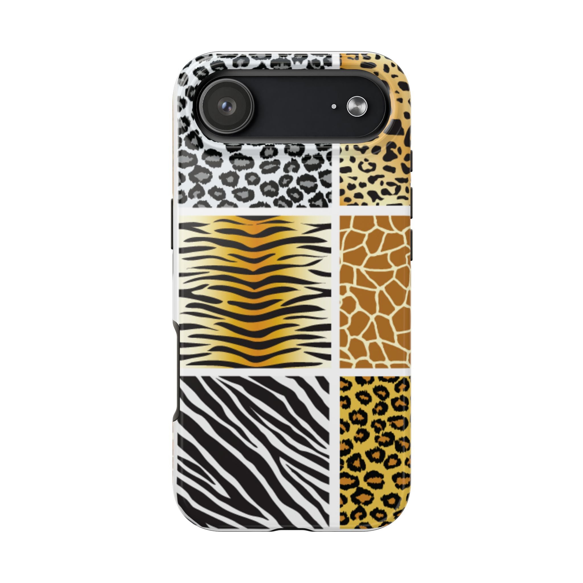 Wild Patchwork Tough Phone Case — Leopard, Zebra & Giraffe Animal Print