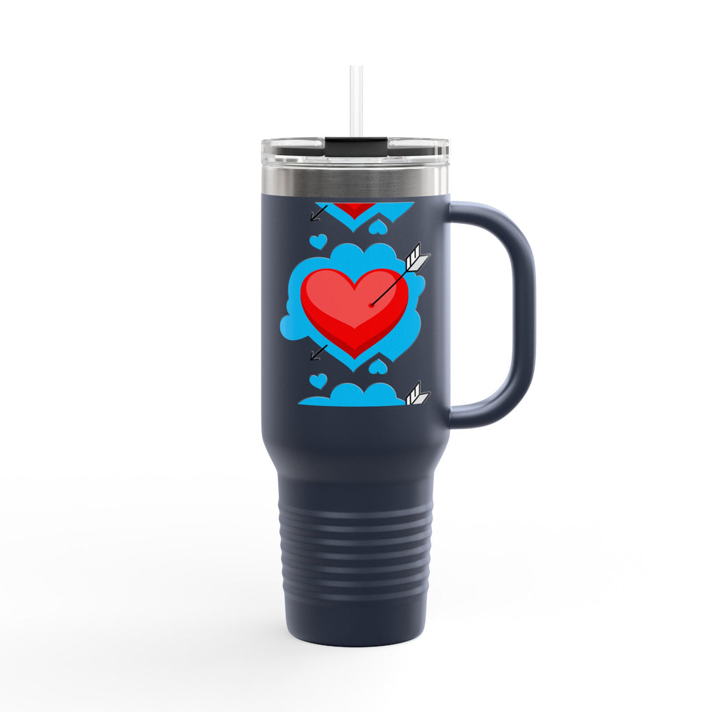 40oz Insulated Travel Mug — Arrowed Heart Love Design