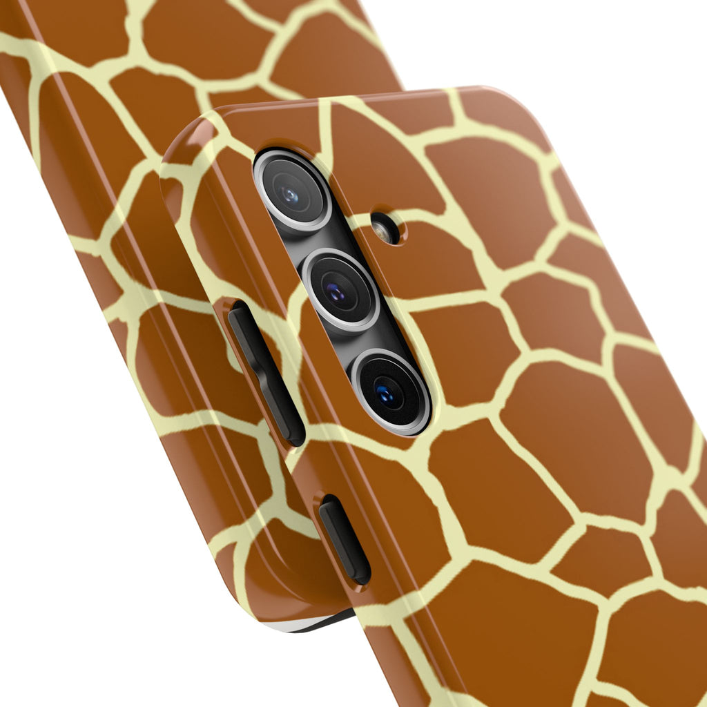 Giraffe Print Tough Phone Case — Durable Safari Animal Pattern Protective Cover
