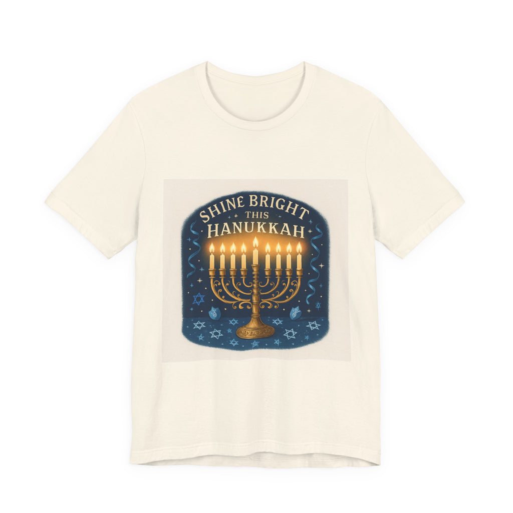 Hanukkah Menorah Tee — "Shine Bright This Hanukkah" Holiday T-Shirt