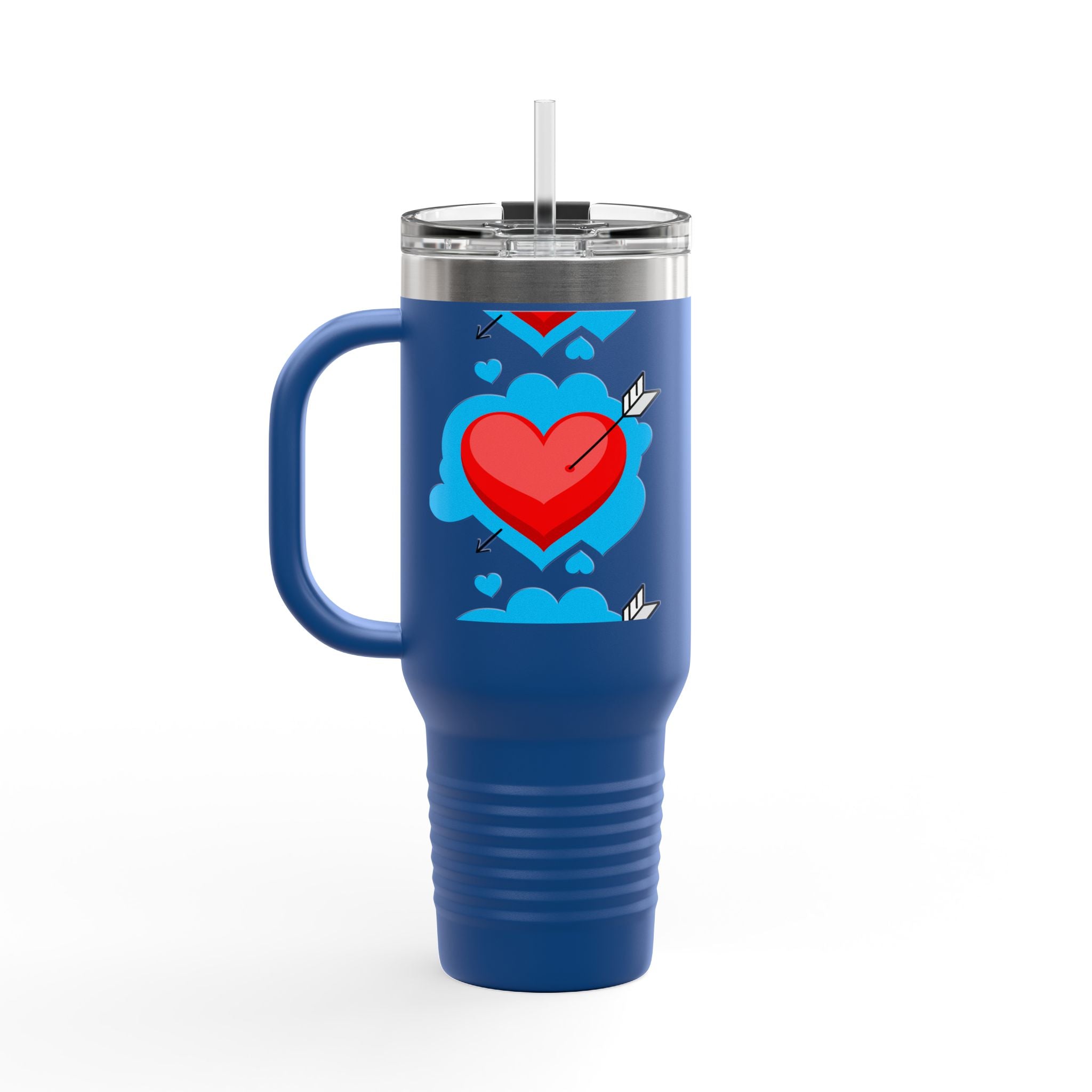 40oz Insulated Travel Mug — Arrowed Heart Love Design