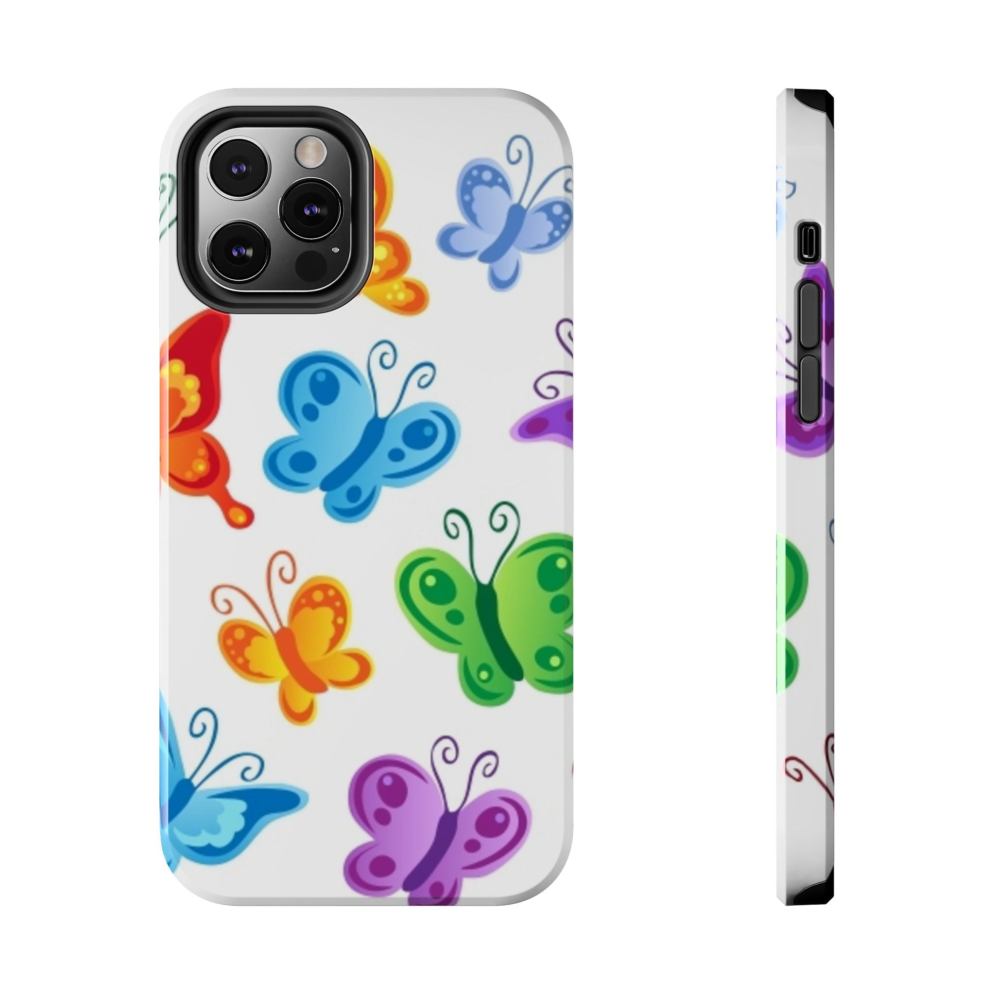 Tough Phone Case — Colorful Rainbow Butterflies Protective Cover