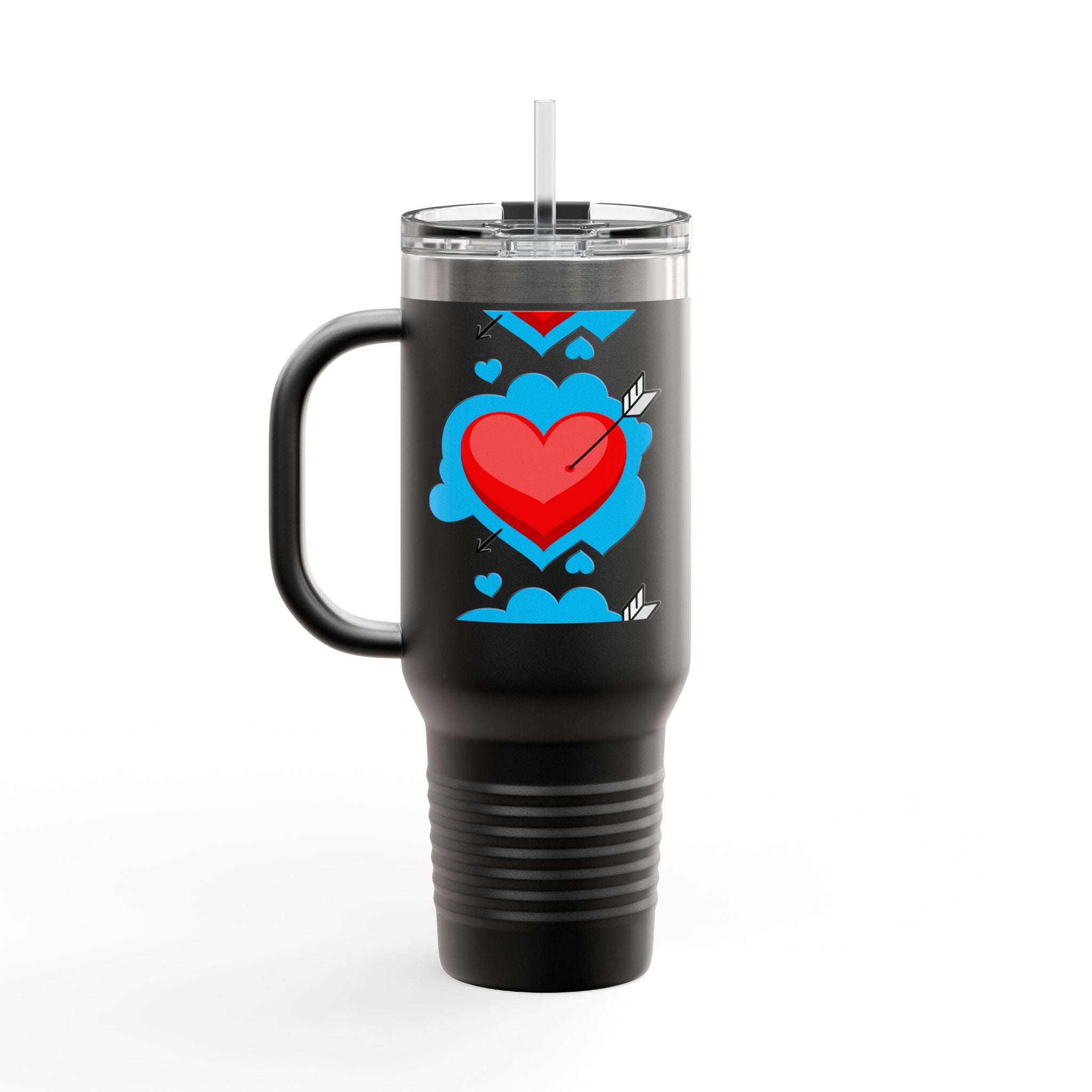 40oz Insulated Travel Mug — Arrowed Heart Love Design
