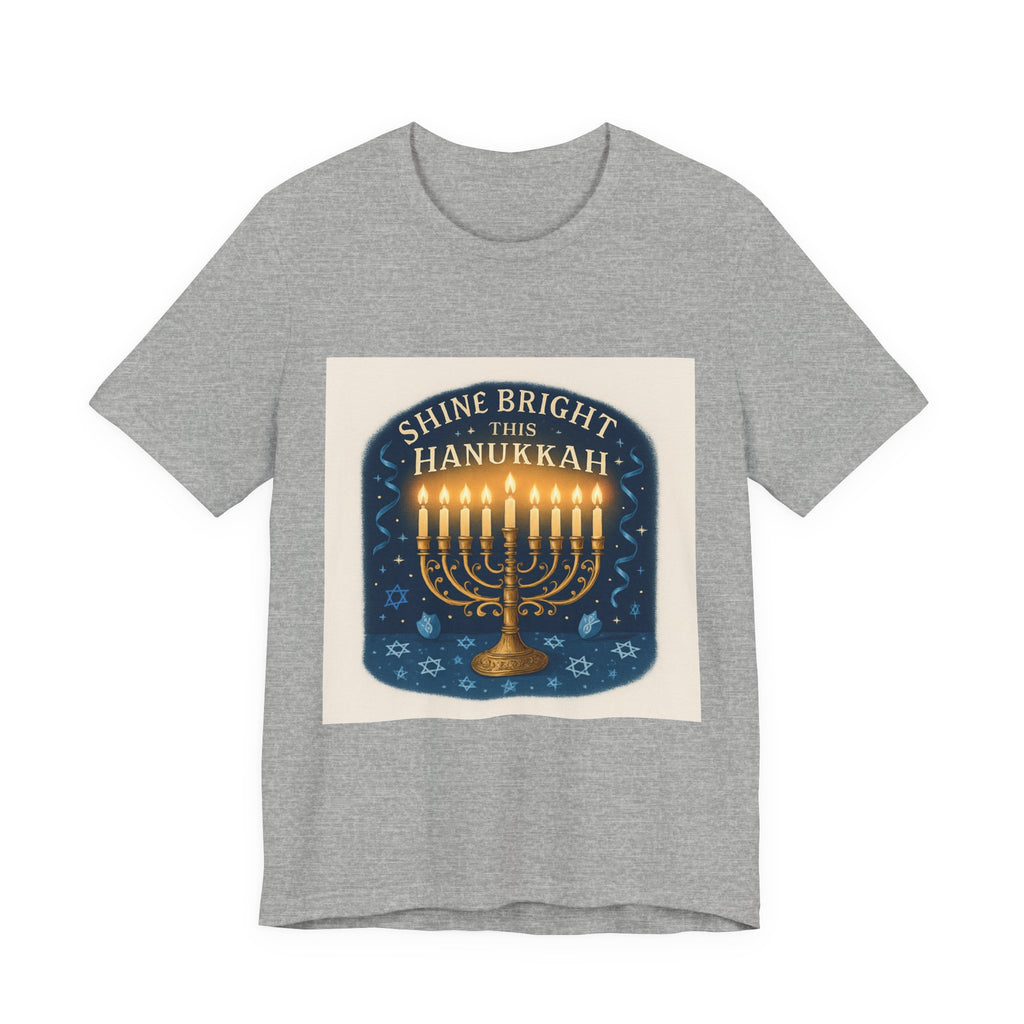 Hanukkah Menorah Tee — "Shine Bright This Hanukkah" Holiday T-Shirt