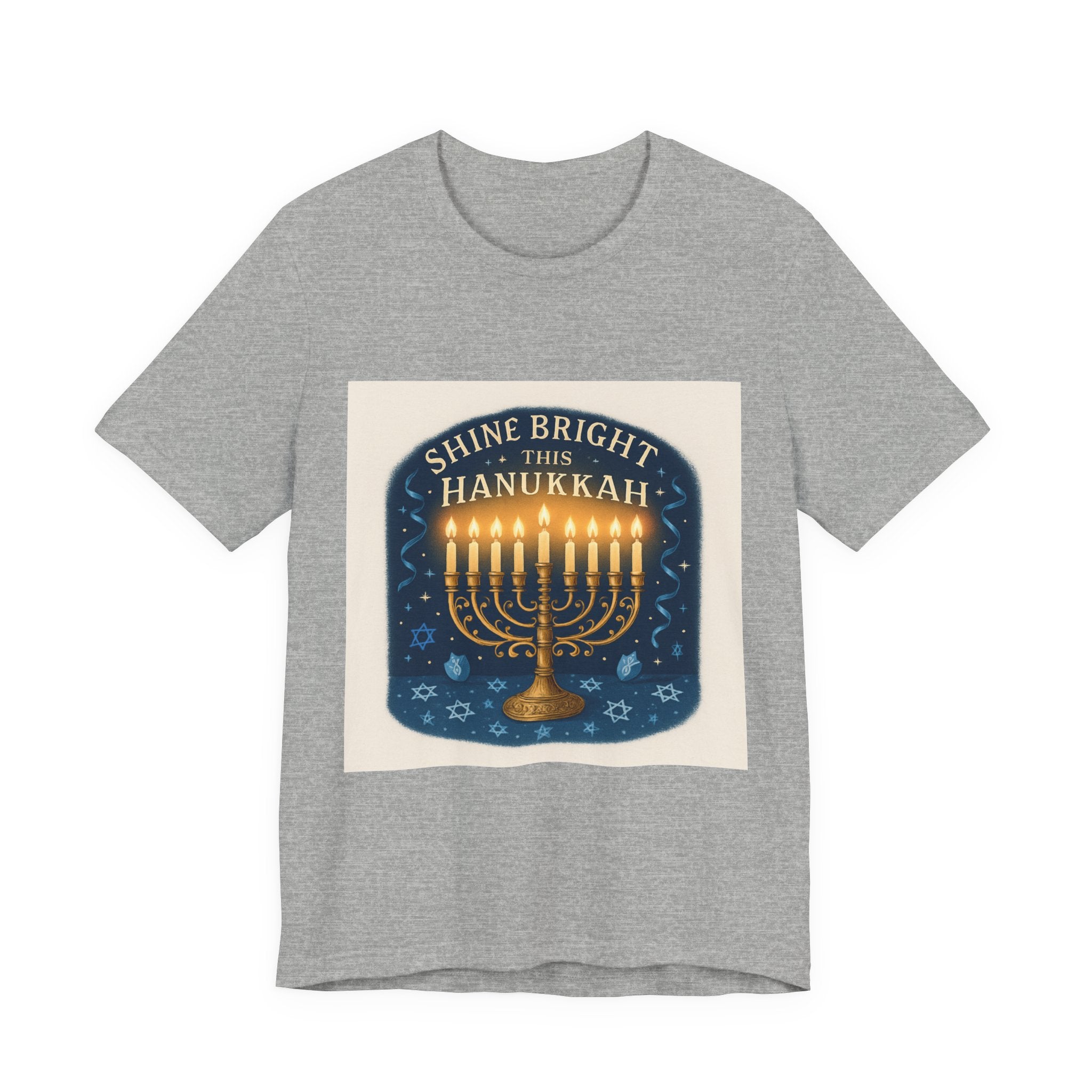 Hanukkah Menorah Tee — "Shine Bright This Hanukkah" Holiday T-Shirt
