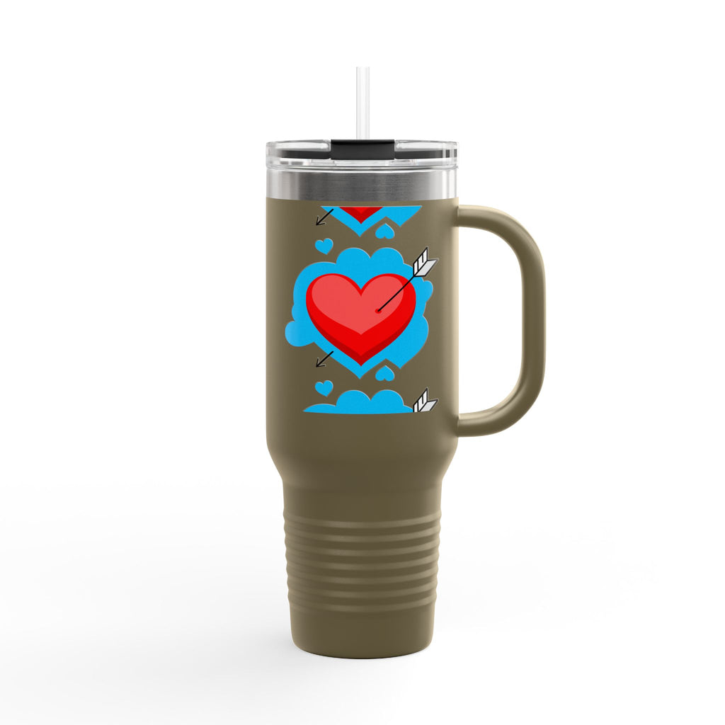 40oz Insulated Travel Mug — Arrowed Heart Love Design