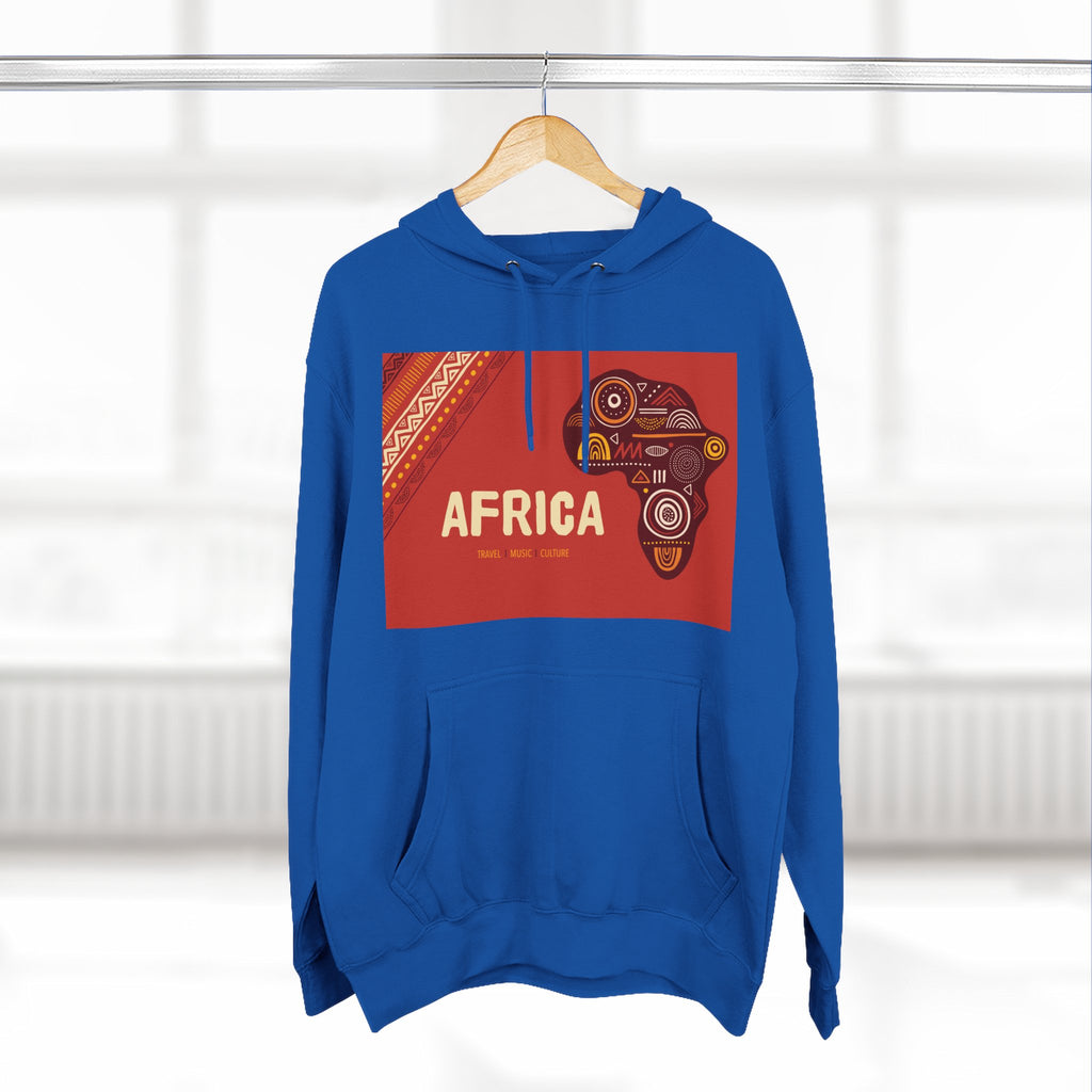 Africa Map Graphic Hoodie — African Pattern Tribal Design Fleece Pullover