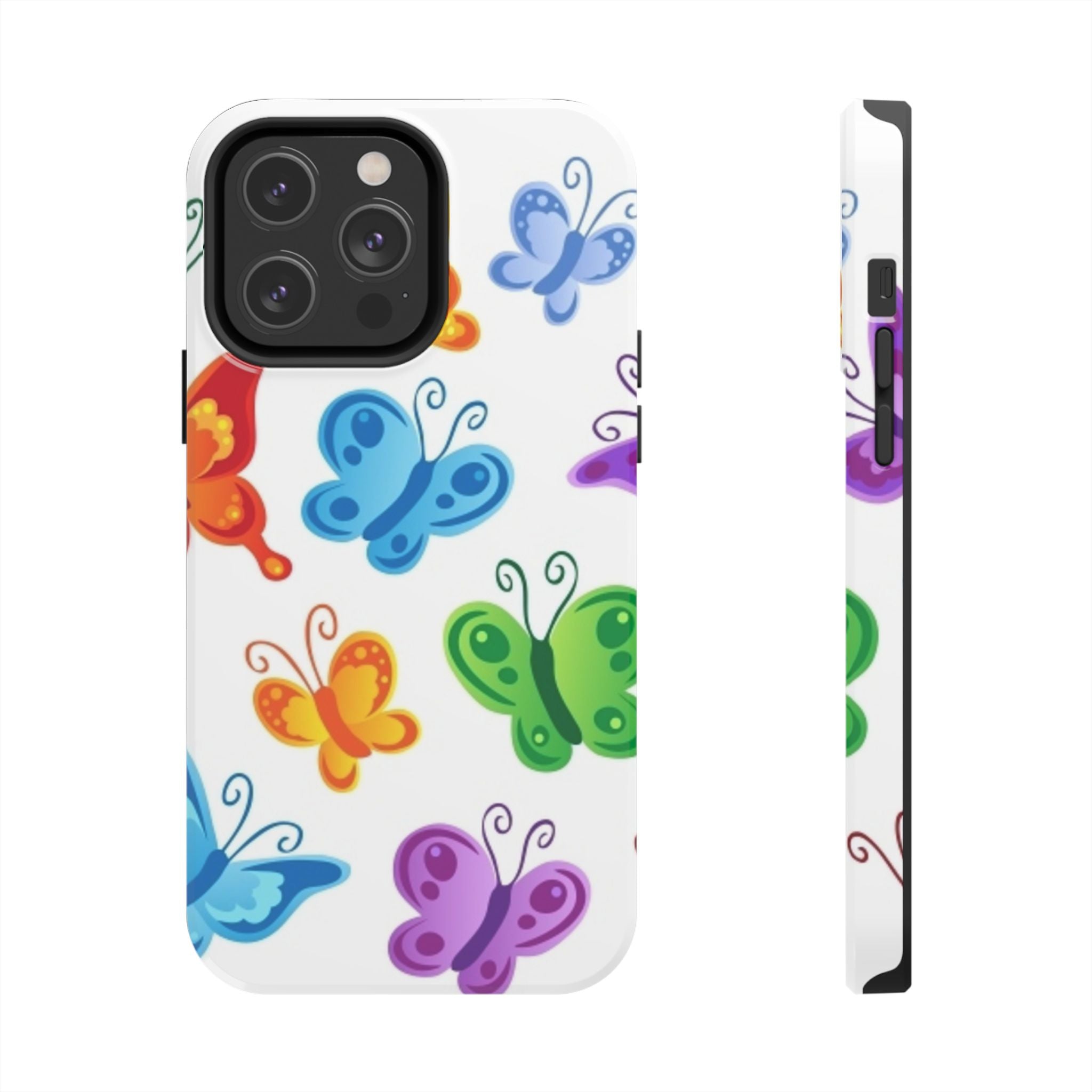 Tough Phone Case — Colorful Rainbow Butterflies Protective Cover