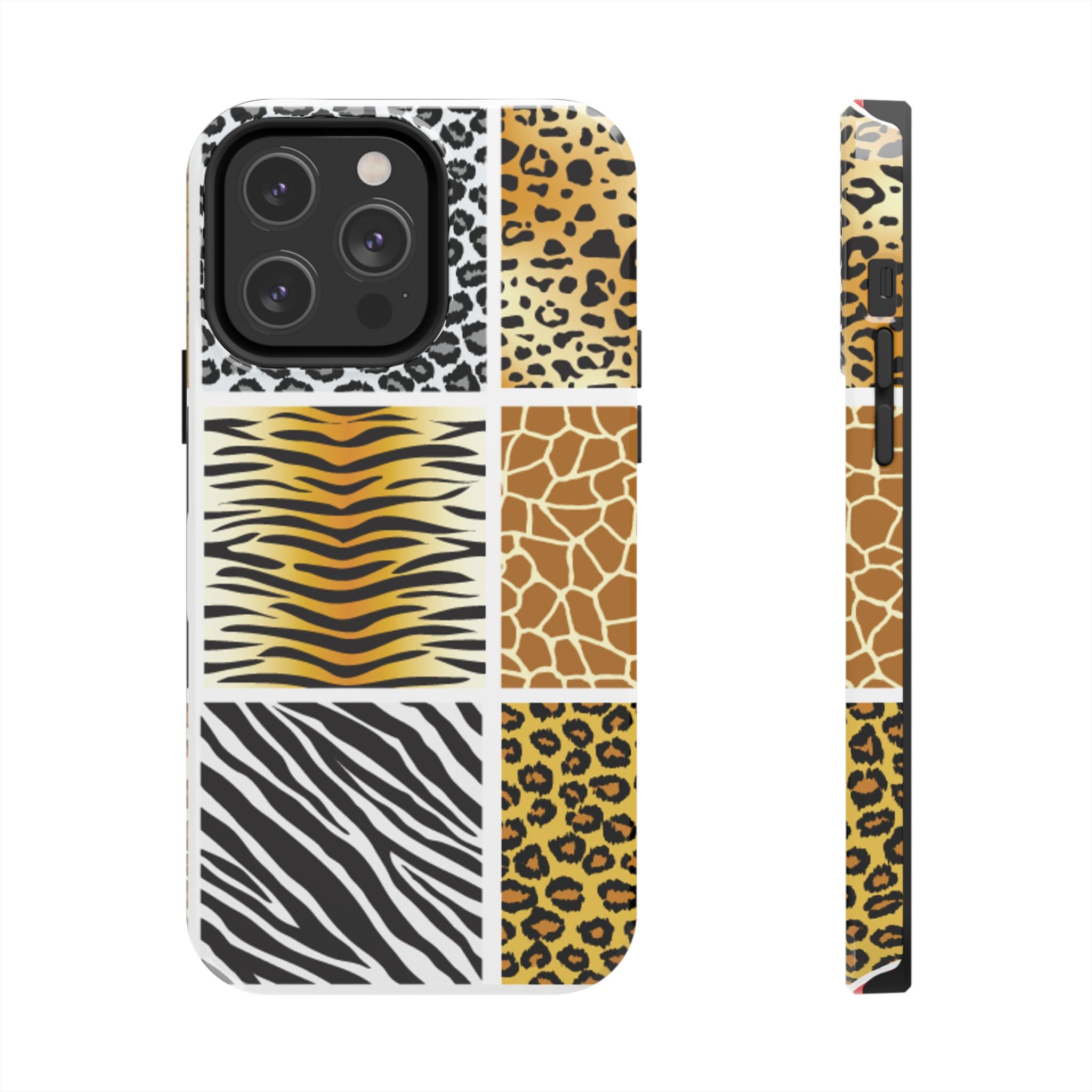 Wild Patchwork Tough Phone Case — Leopard, Zebra & Giraffe Animal Print