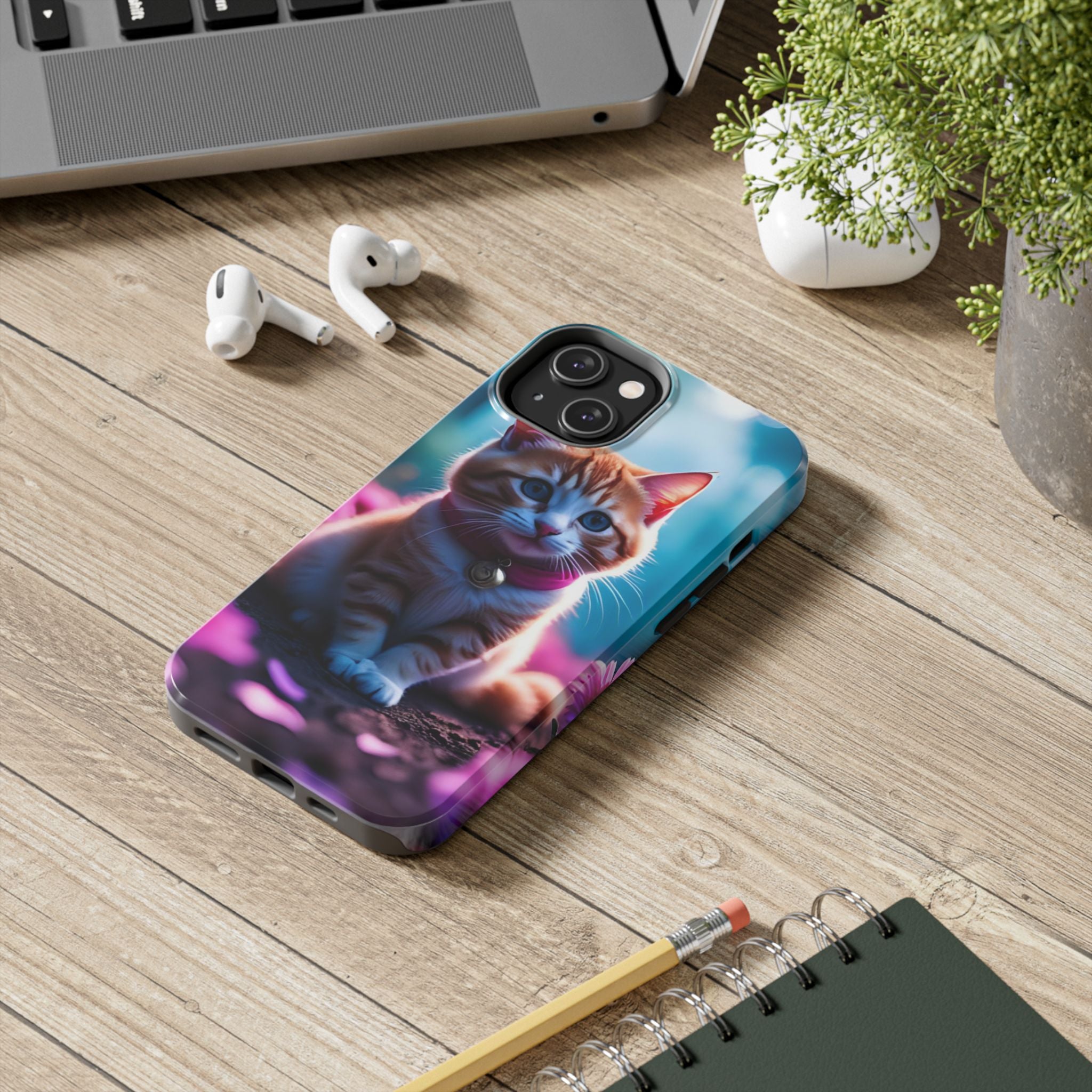 Cute Ginger Kitten Tough Phone Case — Protective iPhone Case with Adorable Cat Design