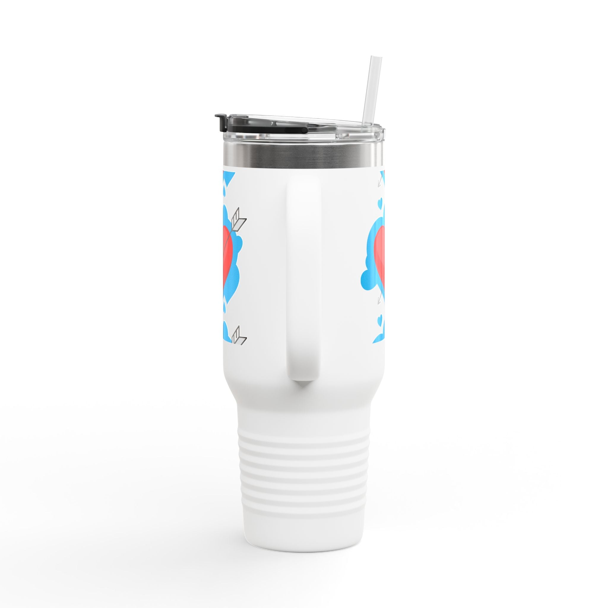 40oz Insulated Travel Mug — Arrowed Heart Love Design