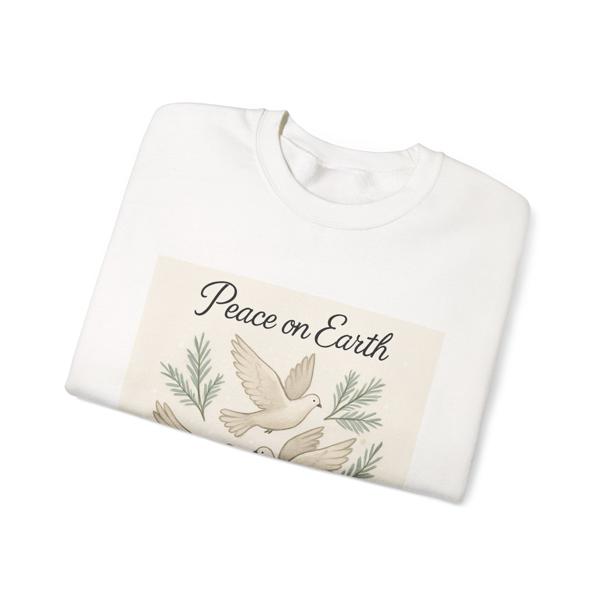 Peace on Earth Dove Crewneck Sweatshirt — Vintage Holiday Peace Graphic