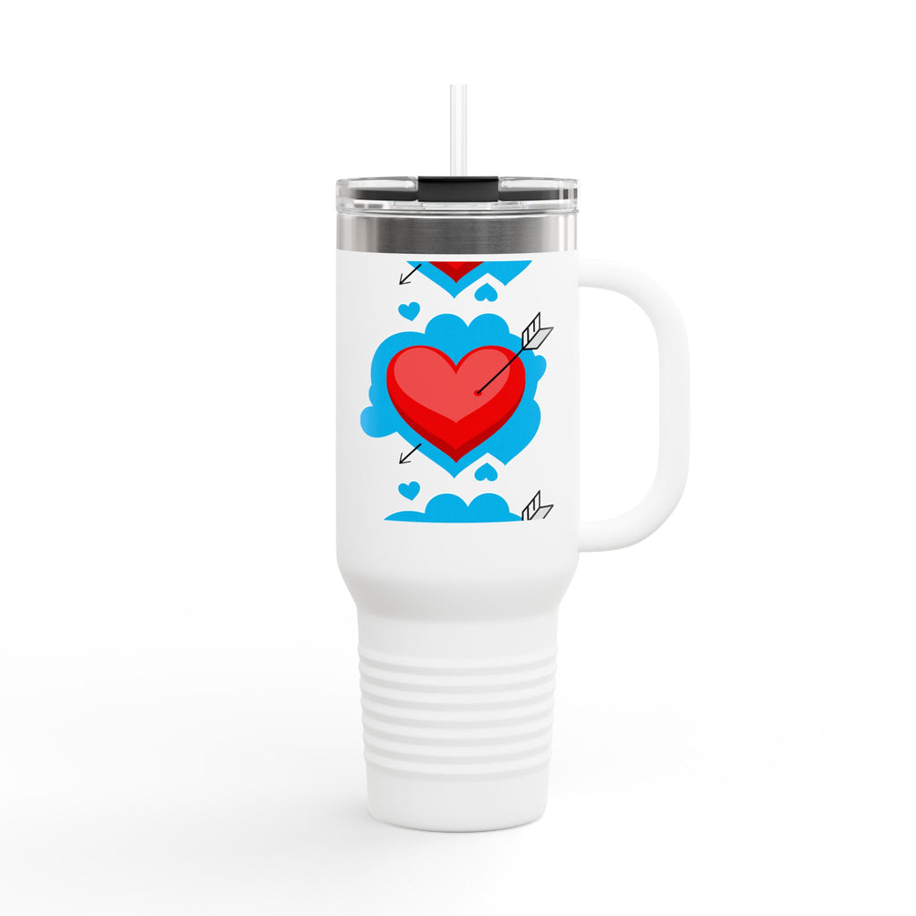 40oz Insulated Travel Mug — Arrowed Heart Love Design